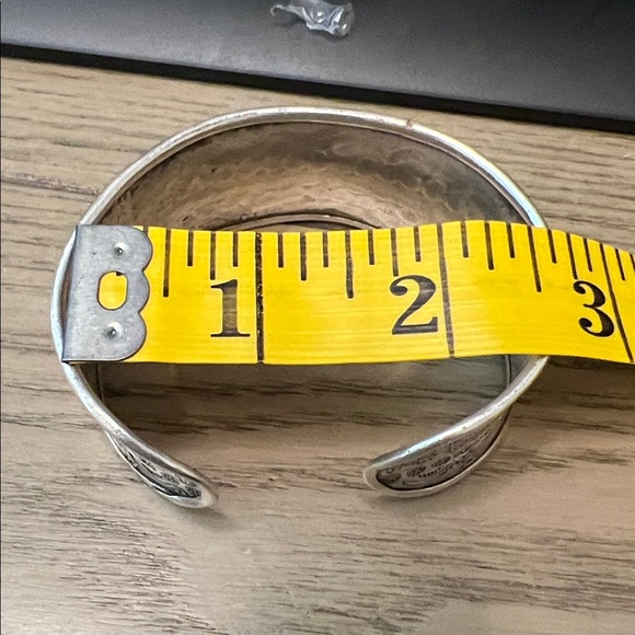 Sterling Silver Floral Stamped Cuff - Picture 6 of 12